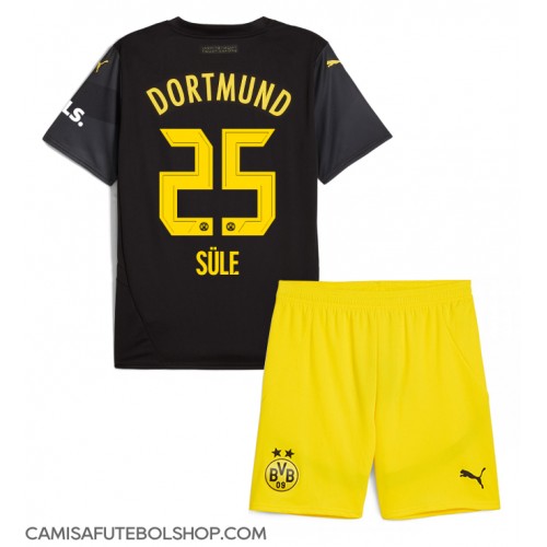 Camisa de time de futebol Borussia Dortmund Niklas Sule #25 Replicas 2º Equipamento Infantil 2024-25 Manga Curta (+ Calças curtas)